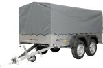 REMORQUE DOUBLE ESSIEUX UNITRAILER 264/2 KIPP AVEC ROUE JOCKEY, ARCEAU ET bâche GRISE – Image 2