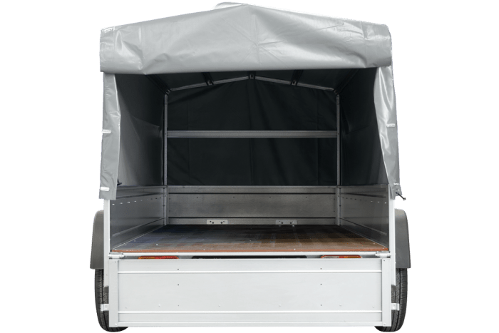 REMORQUE DOUBLE ESSIEUX UNITRAILER 264/2 KIPP AVEC ROUE JOCKEY, ARCEAU ET bâche GRISE – Image 18