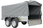 REMORQUE DOUBLE ESSIEUX UNITRAILER 264/2 KIPP AVEC ROUE JOCKEY, ARCEAU ET bâche GRISE – Image 13