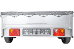 REMORQUE UNITRAILER 264/2 KIPP AVEC ROUE JOCKEY, TIGE DE SUPPORT DE BÂCHE ET BÂCHE PLATE GRISE – Image 13