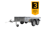 REMORQUE UNITRAILER 264/2 KIPP AVEC ROUE JOCKEY, TIGE DE SUPPORT DE BÂCHE ET BÂCHE PLATE GRISE – Image 5