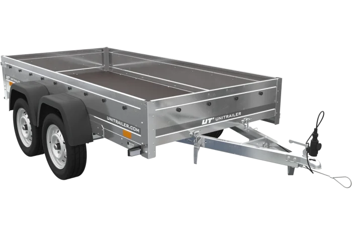 REMORQUE DOUBLE ESSIEUX UNITRAILER 264/2 KIPP AVEC ROUE JOCKEY, ARCEAU ET bâche GRISE – Image 21