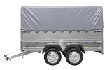 REMORQUE DOUBLE ESSIEUX UNITRAILER 264/2 KIPP AVEC ROUE JOCKEY, ARCEAU ET bâche GRISE – Image 56