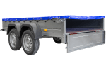 REMORQUE UNITRAILER 264/2 KIPP AVEC ROUE JOCKEY, TIGE DE SUPPORT DE BÂCHE ET BÂCHE PLATE GRISE – Image 59