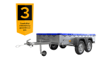 REMORQUE UNITRAILER 264/2 KIPP AVEC ROUE JOCKEY, TIGE DE SUPPORT DE BÂCHE ET BÂCHE PLATE GRISE – Image 51